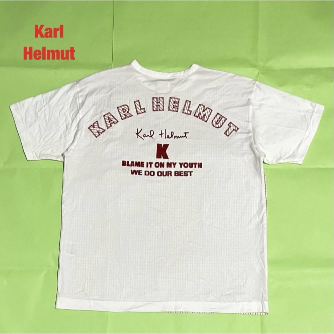 Karl Helmut(カールヘルム)の【人気】Karl Helmut　カールヘルム　切替Tシャツ　チェック柄　刺繍ロゴ メンズのトップス(Tシャツ/カットソー(半袖/袖なし))の商品写真