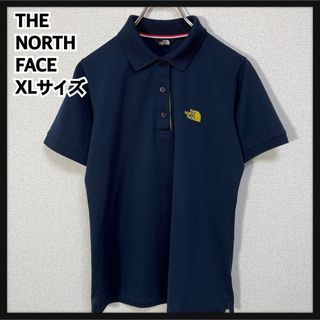 ザノースフェイス(THE NORTH FACE)の【ノースフェイス】半袖ポロシャツ　XL　ネイビーイエロー 刺繍ワンポイント１R(ポロシャツ)