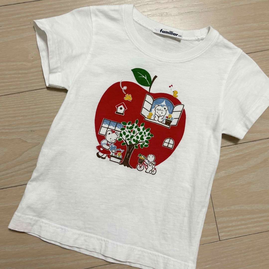 familiar(ファミリア)のファミリア　Tシャツ　りんご キッズ/ベビー/マタニティのキッズ服女の子用(90cm~)(Tシャツ/カットソー)の商品写真