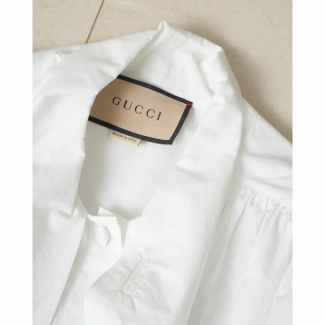 Gucci(グッチ)のGUCCI シャツ　リボンシャツ　42 レディースのトップス(シャツ/ブラウス(長袖/七分))の商品写真