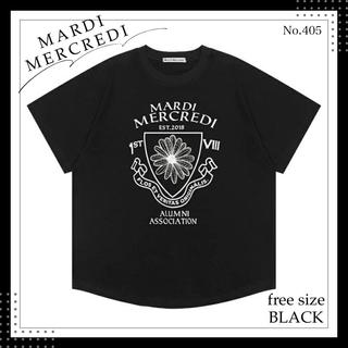 マルディメクルディ Tシャツ 花柄 ブラック 半袖 ジープリント デイジー 韓国(Tシャツ(半袖/袖なし))