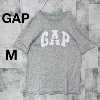 ギャップ(GAP)のGAP Tシャツ　センターロゴ　ビッグロゴ　グレー　Mサイズ(Tシャツ/カットソー(半袖/袖なし))