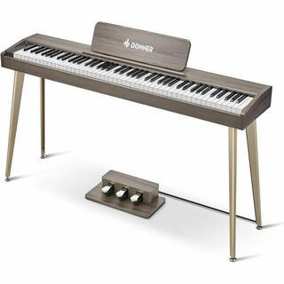 Donner 電子ピアノ 88鍵盤 木製 DDP-60 グレー MIDI対応(その他)