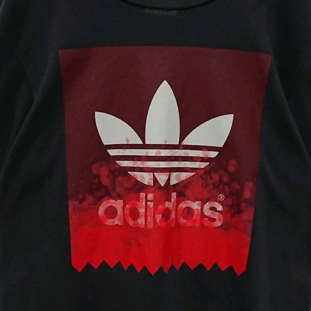 adidas(アディダス)のアディダス フロント トレフォイル プリント ロゴ ブラック 半袖 Tシャツ メンズのトップス(Tシャツ/カットソー(半袖/袖なし))の商品写真