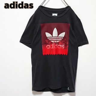 adidas - アディダス フロント トレフォイル プリント ロゴ ブラック 半袖 Tシャツ