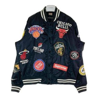 シュプリーム(Supreme)の★SUPREME シュプリーム × NIKE ナイキ AO3631-010 18SS NBA Teams Warm-Up Jacket ウォームアップ ジャケット スタジアムジャケット ブルゾン ブラック sizeM(スタジャン)