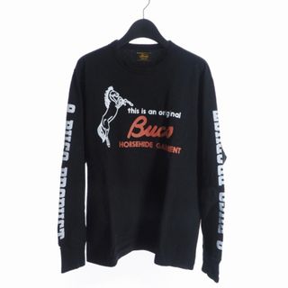 ブコ BUCO カットソー ロンT Tシャツ 長袖 プリント M 黒 ブラック(Tシャツ/カットソー(七分/長袖))