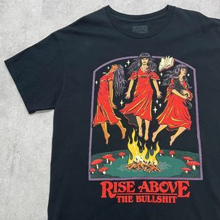 ヴィンテージ(VINTAGE)の激レア　デザイン　スティーブンローズ　魔女の儀式　黒猫　Tシャツ　古着　黒　L(Tシャツ/カットソー(半袖/袖なし))