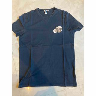 モンクレール(MONCLER)のサイズM】モンクレール ダブルワッペンTシャツ ネイビー　MONCLER 半袖(Tシャツ/カットソー(半袖/袖なし))