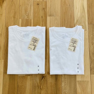 MUJI (無印良品) - 【新品タグ付き】無印良品　クルーネック 半袖Tシャツ　2枚セット　白　M