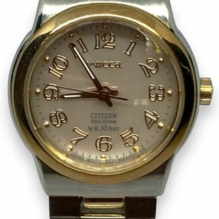 シチズン(CITIZEN)の【美品・ソーラー時計】シチズン ウィッカ エコドライブ ベゼル ピンク 腕時計(腕時計)