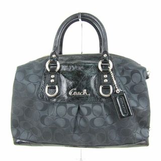 COACH - コーチ ミニボストンバッグ 2way ショルダー シグネチャー サテン F15443 鞄 ブランド レディース ブラック COACH