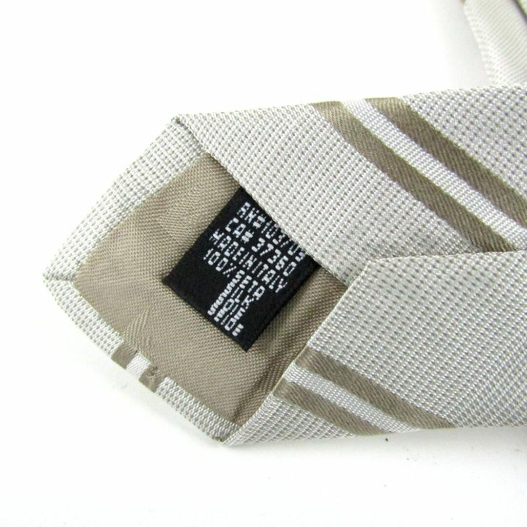 Emporio Armani(エンポリオアルマーニ)のエンポリオ・アルマーニ ネクタイ ストライプ柄 シルク イタリア製 ブランド メンズ ホワイト Emporio Armani メンズのファッション小物(ネクタイ)の商品写真