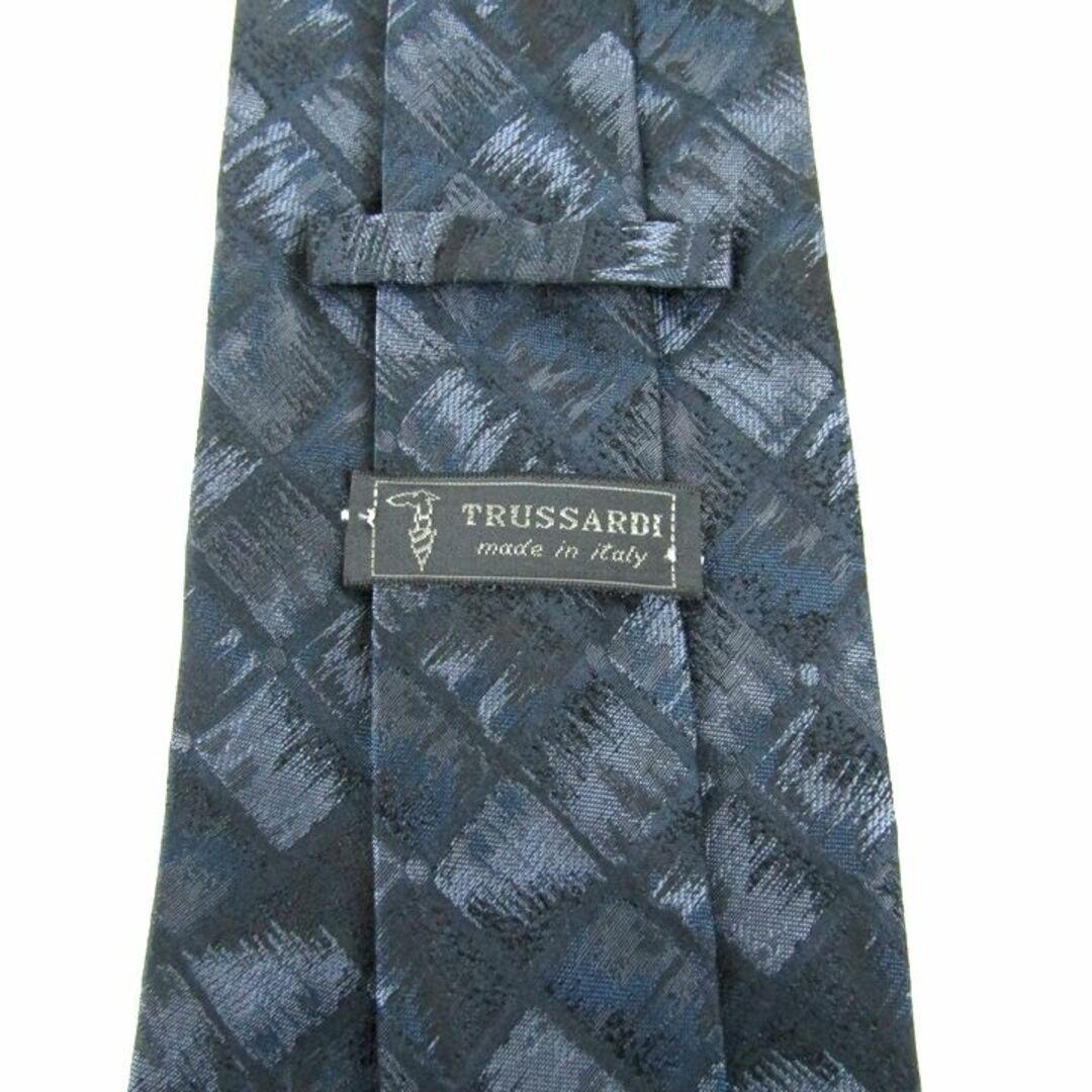 Trussardi(トラサルディ)のトラサルディ ネクタイ ワイドタイ チェック柄 シルク イタリア製 ブランド メンズ ブルー系 TRUSSARDI メンズのファッション小物(ネクタイ)の商品写真