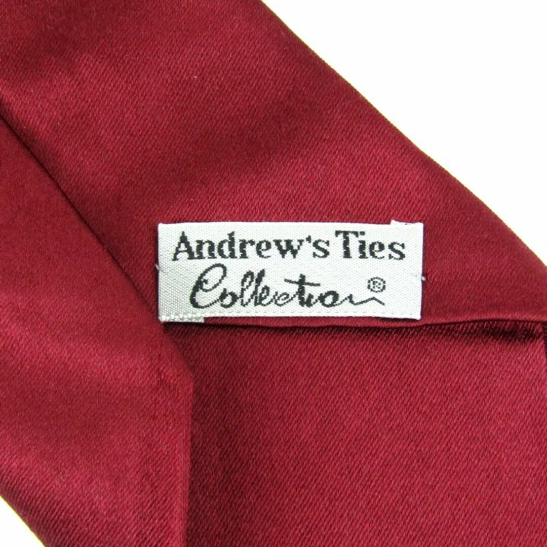 アンドリューズタイズ ネクタイ ソリッド 無地 シルク ブランド メンズ ワインレッド Andrew's Ties Collection メンズのファッション小物(ネクタイ)の商品写真