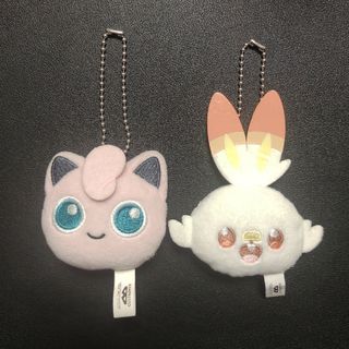 ポケモン(ポケモン)の【みう様専用】 ポケピース ボールチェーン付きぬいぐるみ ヒバニー プリン(キャラクターグッズ)