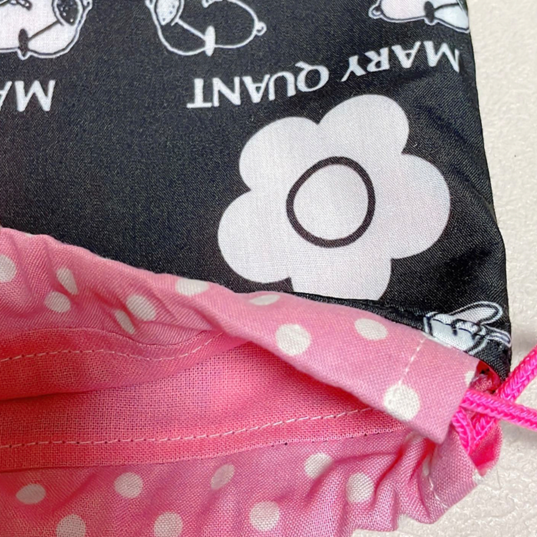 スヌーピー マリークワント柄☆ハンドメイド☆巾着袋 ハンドメイドのファッション小物(ポーチ)の商品写真