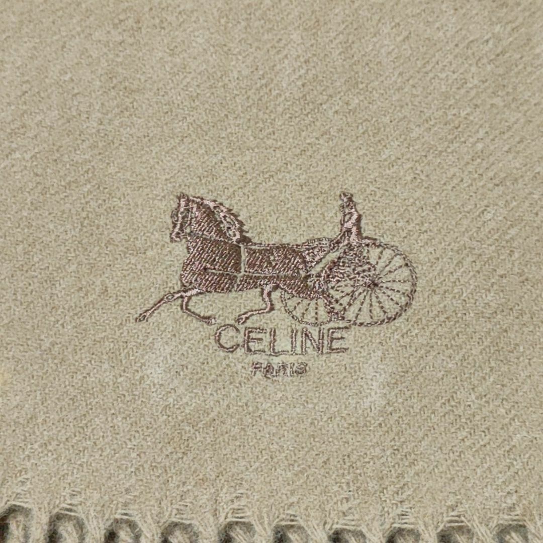 celine(セリーヌ)のCELINE セリーヌ  馬車 マフラー ひざ掛け ベージュ 冷房対策 ストール レディースのファッション小物(マフラー/ショール)の商品写真
