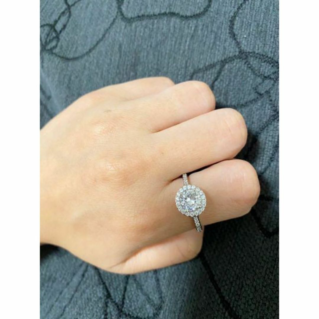 （1095）11号　シルバー高価なまんまるスワロ豪華爪留めリング　指輪 レディースのアクセサリー(リング(指輪))の商品写真