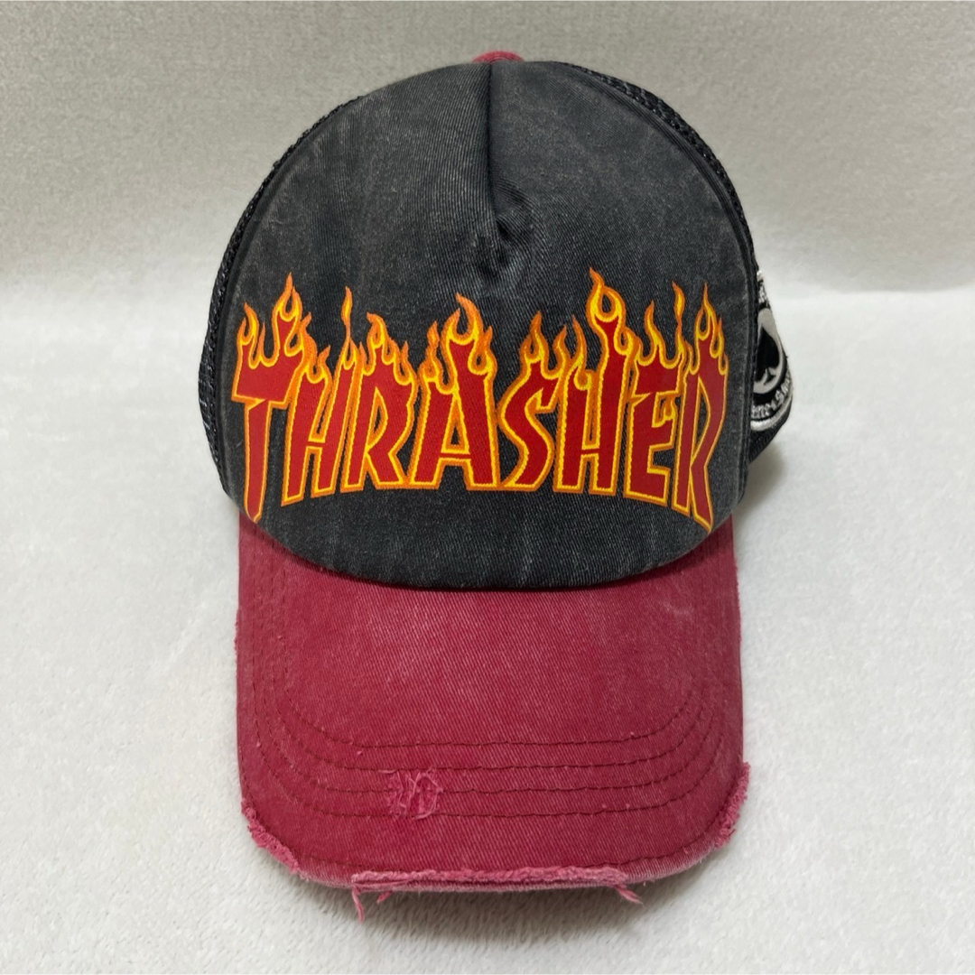 THRASHER(スラッシャー)の【ダメージ加工】希少 THRASHER スラッシャー ファイヤーロゴ キャップ メンズの帽子(キャップ)の商品写真