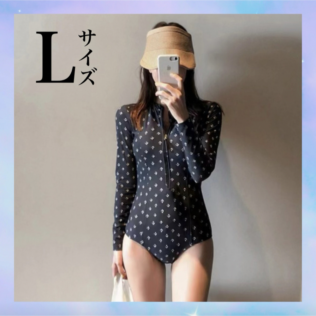 ラッシュガード UV対策 長袖 水着 マリンスポーツ ワンピース水着 L   レディースの水着/浴衣(水着)の商品写真