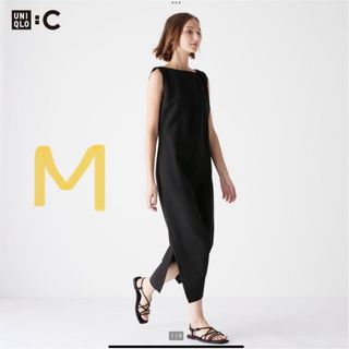 UNIQLO - M ブラック UNIQLO C クレープジャージーワンピース 新品未開封