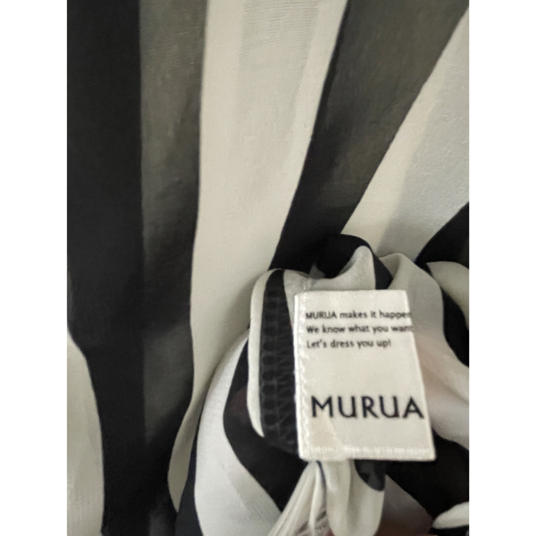 MURUA(ムルーア)のムルーア　シャツ　ブラウス　シアー　ストライプ　訳あり レディースのトップス(シャツ/ブラウス(長袖/七分))の商品写真