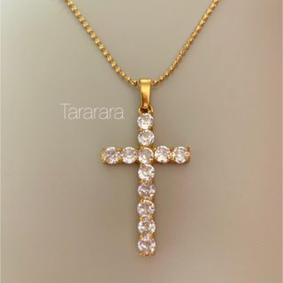 ●ステンレスczクロスnecklace G●金属アレルギー対応(ネックレス)