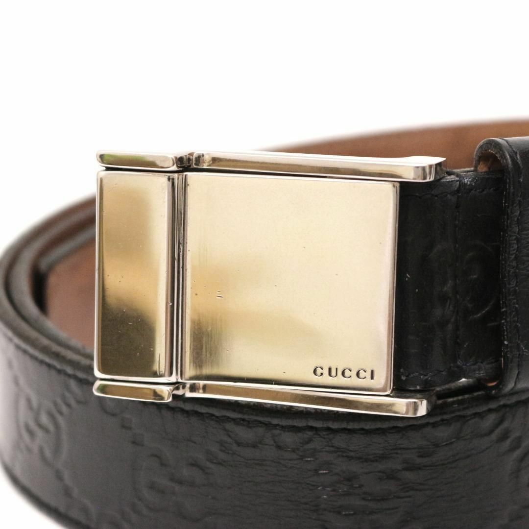 Gucci(グッチ)の【GUCCI】グッチ　グッチシマ　ベルト　黒　92.5±5cm　5穴 メンズのファッション小物(ベルト)の商品写真