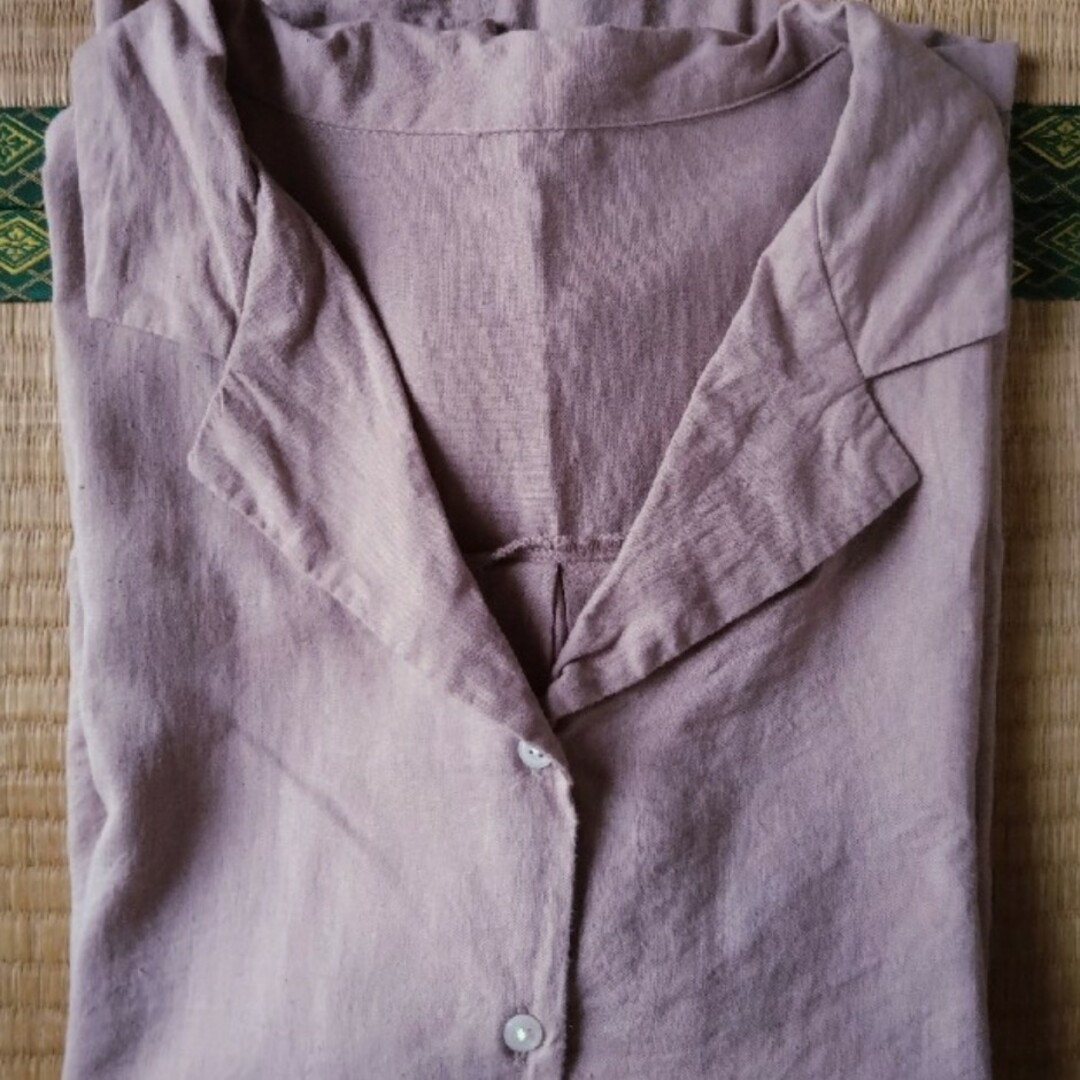 GU(ジーユー)のジーユー  リネンブレンドオープンカラーシャツ レディースのトップス(シャツ/ブラウス(長袖/七分))の商品写真