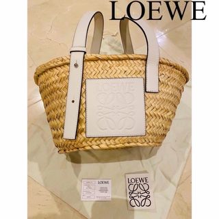 ロエベ　かごバッグ⭐︎SMALL LEATHER RAFFIA TOTE