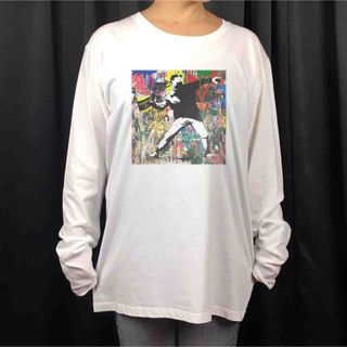 新品 ミスターブレインウォッシュ バンクシー 花束 投げ アート ロンT(Tシャツ/カットソー(七分/長袖))