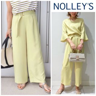 ノーリーズ(NOLLEY'S)のNOLLEY'S   ノーリーズ  麻調合繊ワイドパンツ(カジュアルパンツ)