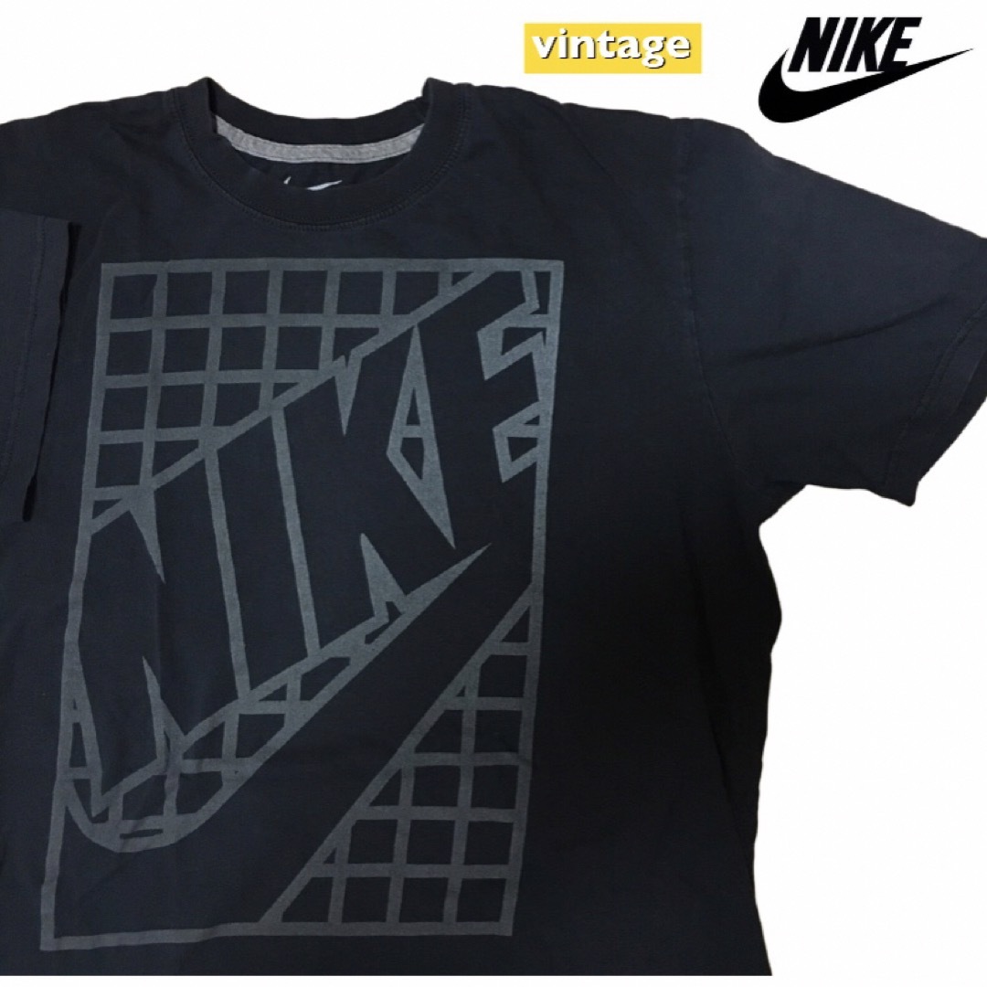 NIKE(ナイキ)のNIKE ナイキ　Tシャツ　ビックロゴ　USA アメリカ輸入　ビンテージ　L 黒 メンズのトップス(Tシャツ/カットソー(半袖/袖なし))の商品写真