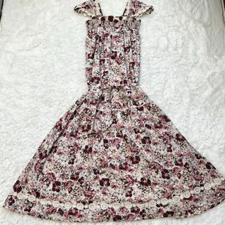 INGEBORG - 美品✨インゲボルグ 花柄ロングワンピース 半袖 ピコフリル INGEBORG - 美品✨インゲボルグ 花柄ロングワンピース 半袖 ピコフリル