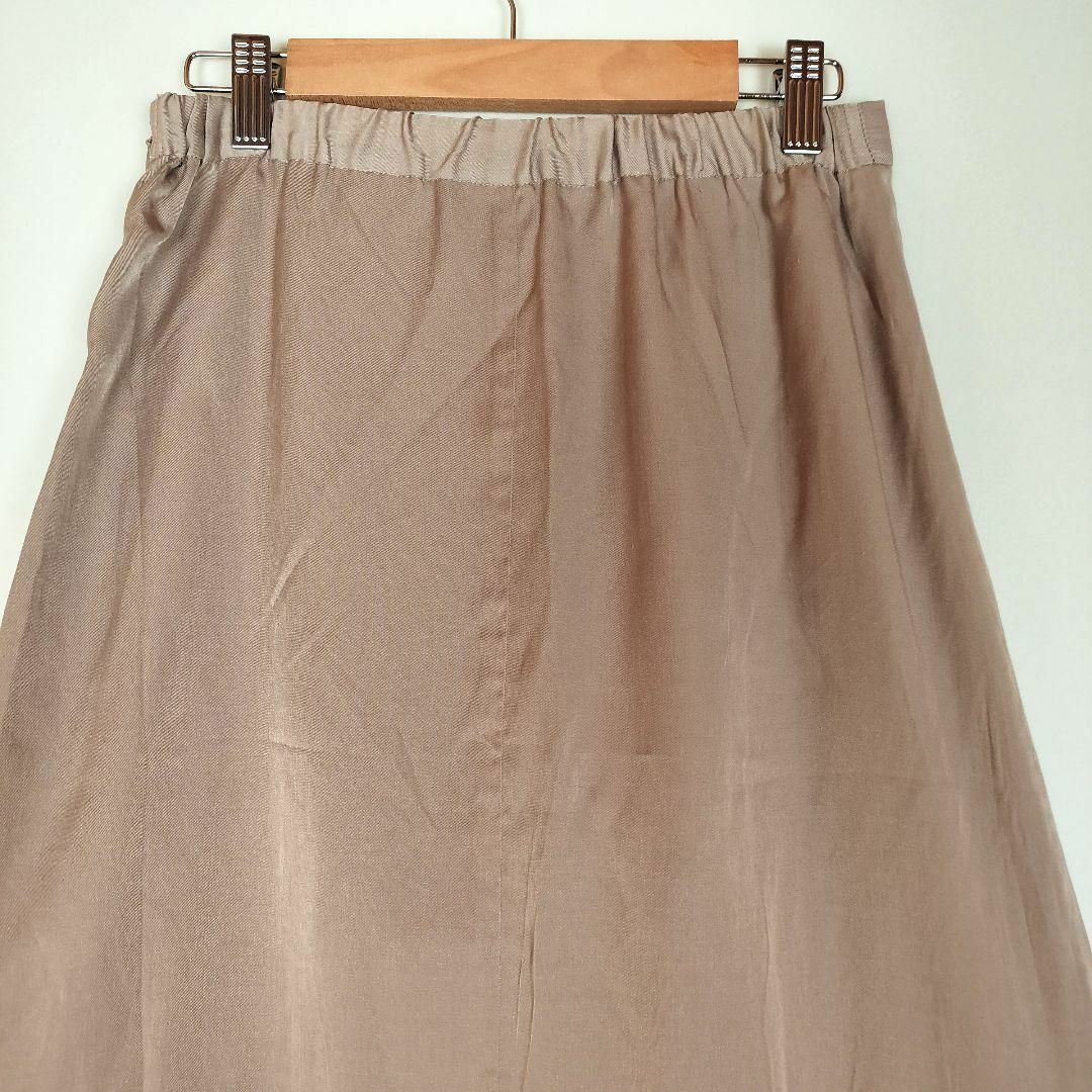 b4301シルプレイラ】ティアードスカート フレア ロング丈 ほんのり光沢 L レディースのスカート(ロングスカート)の商品写真