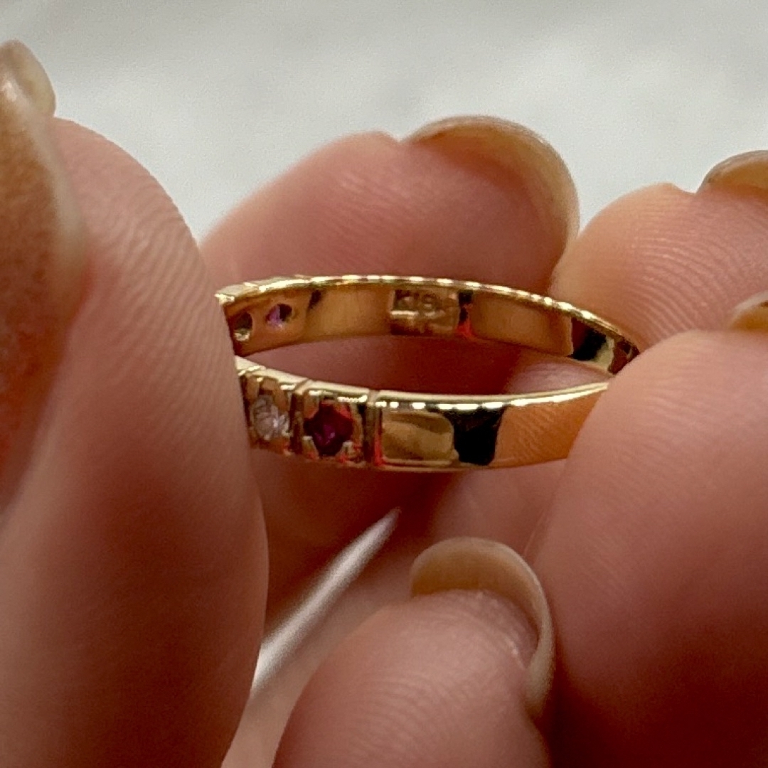 ルビー　ダイヤモンド　18KG リング レディースのアクセサリー(リング(指輪))の商品写真
