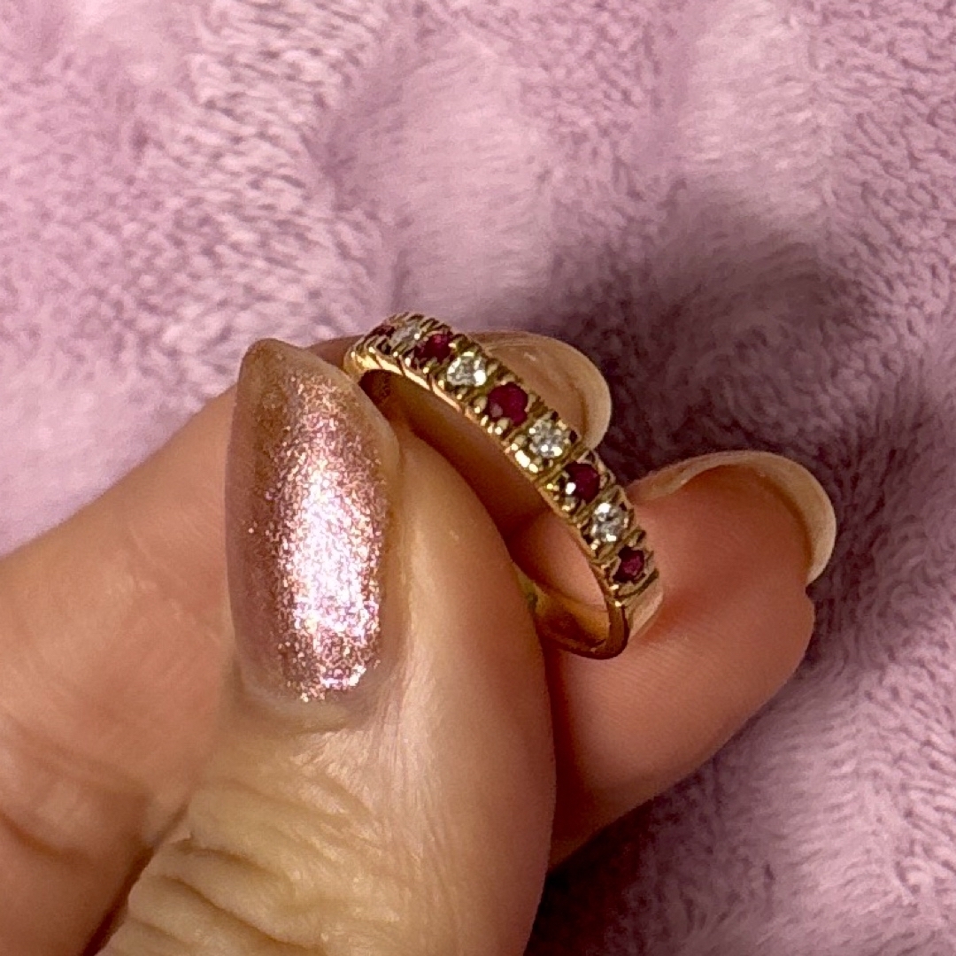 ルビー　ダイヤモンド　18KG リング レディースのアクセサリー(リング(指輪))の商品写真