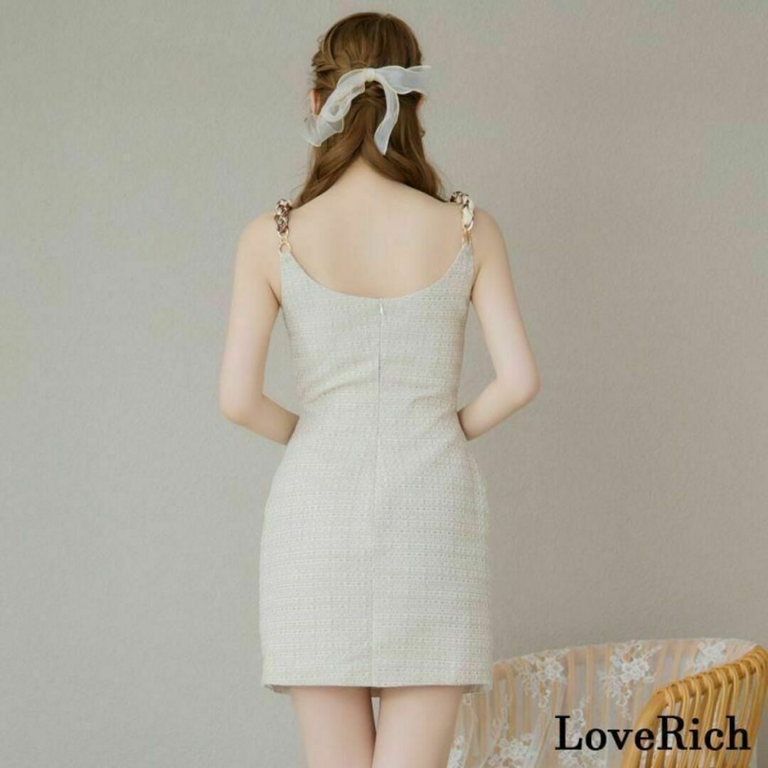 JEWELS(ジュエルズ)の【最終値下げ】LoveRich ショルダー スカーフ キャバドレス M ホワイト レディースのフォーマル/ドレス(ミニドレス)の商品写真