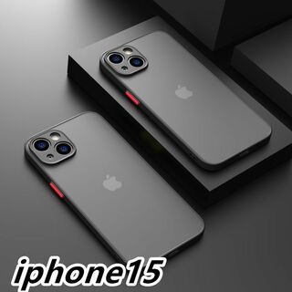 iphone15ケース カーバーマット ブラック 黒 295(iPhoneケース)