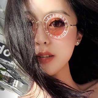 サングラス  個性  韓国 カジュアル 　紫外線対策　アメ村　ピンク　透明(サングラス/メガネ)