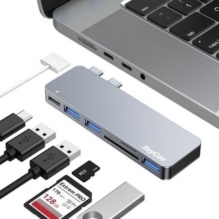 RayCue Macbook PC USB TypeC 6-IN-2 充電ハブ