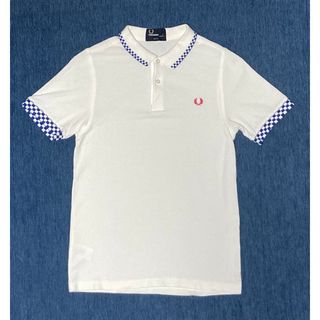 フレッドペリー(FRED PERRY)のFred Perry ポロシャツ ホワイト ブルー Sサイズ Slim Fit(ポロシャツ)