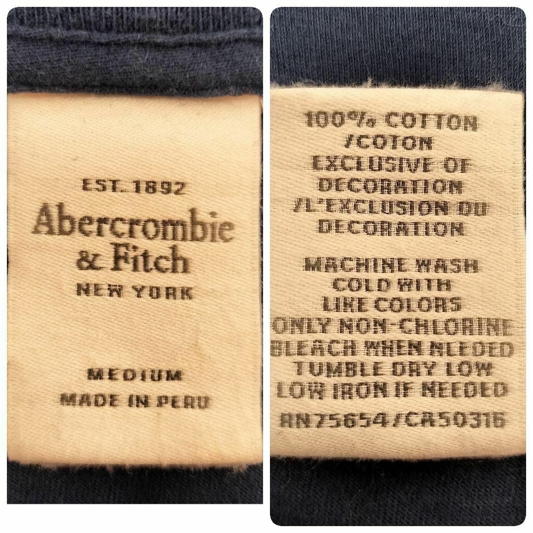 Abercrombie&Fitch(アバクロンビーアンドフィッチ)のb4309【アバクロ】半袖Tシャツ S-M 紺 ヘラジカ刺繍 大人カジュアル レディースのトップス(Tシャツ(半袖/袖なし))の商品写真