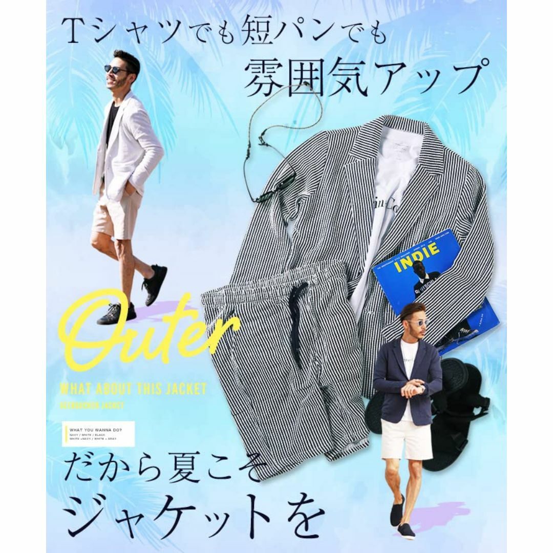 [JIGGYS SHOP] カットサッカーテーラード メンズのファッション小物(その他)の商品写真