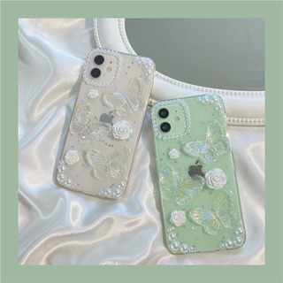 【人気商品】iphone15　カバー　スマホケース　蝶　キラキラ　透明　バラ　