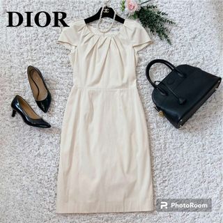 Christian Dior - 大きいサイズXL✨クリスチャンディオール 現行タグ コットン　シルク　ワンピース