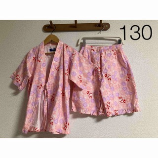 Disney - ミニーマウス　甚平　パジャマ　お祭り　浴衣　サイズ１３０　ピンク