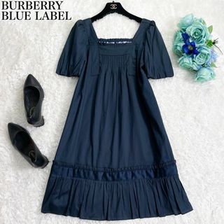 BURBERRY BLUE LABEL - 美品♡BURBERRY BLUE LABEL コットン　Aライン　ワンピース36