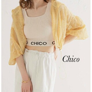 who's who Chico - 新品 Chico メッシュ裾ドロストパーカー